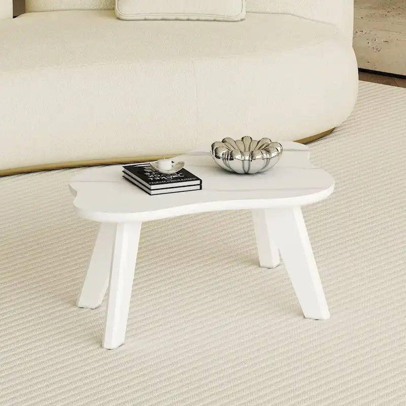 Table basse blanche moderne en forme de nuage