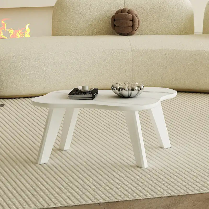 Table basse blanche moderne en forme de nuage