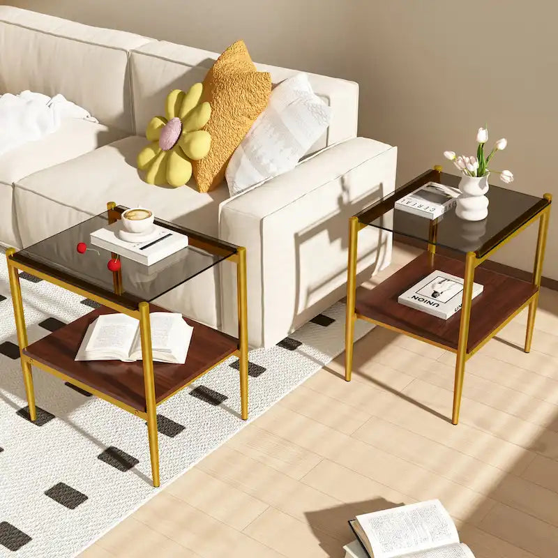 Ensemble de trois tables basses et d'appoint