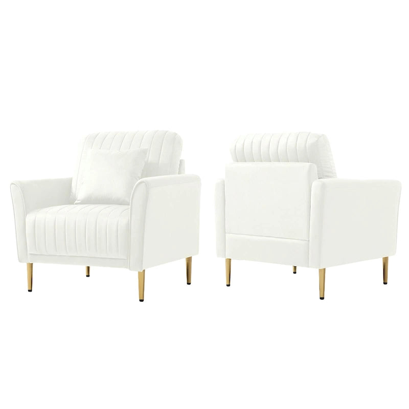 Fauteuil d'appoint en velours pour salon