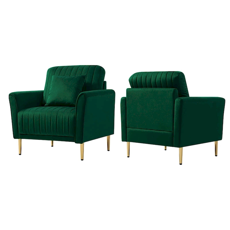 Fauteuil d'appoint en velours pour salon