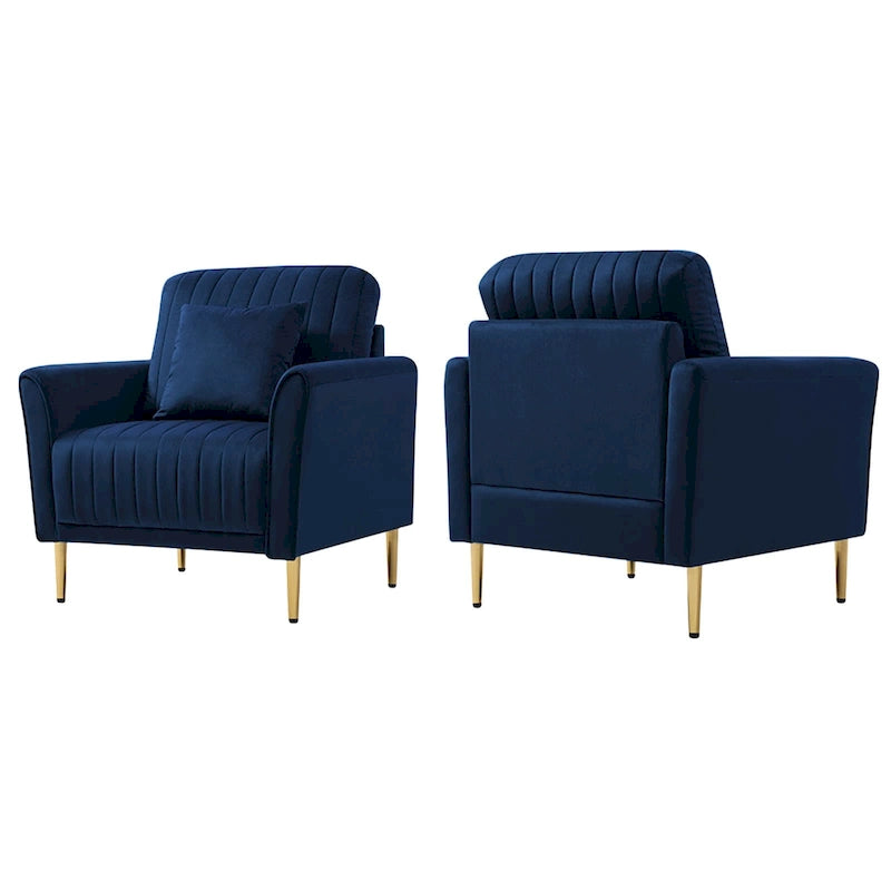 Fauteuil d'appoint en velours pour salon