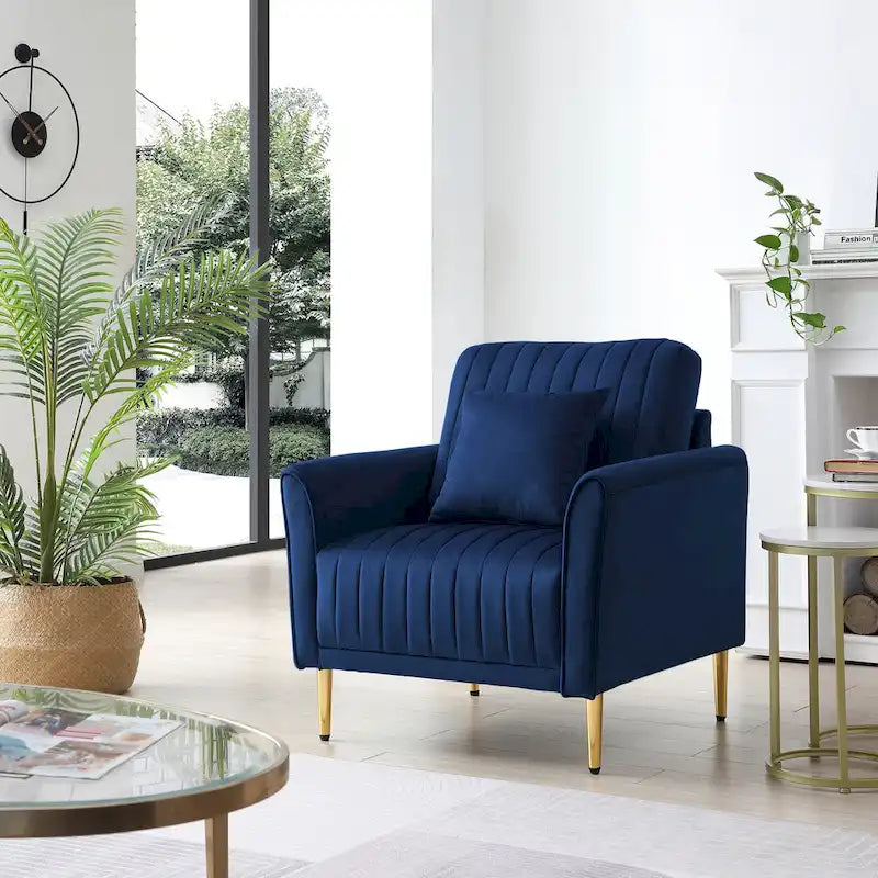 Fauteuil d'appoint en velours pour salon