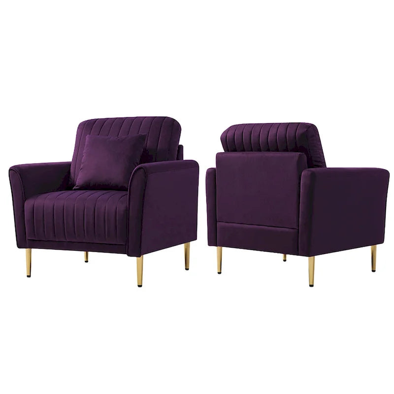 Fauteuil d'appoint en velours pour salon