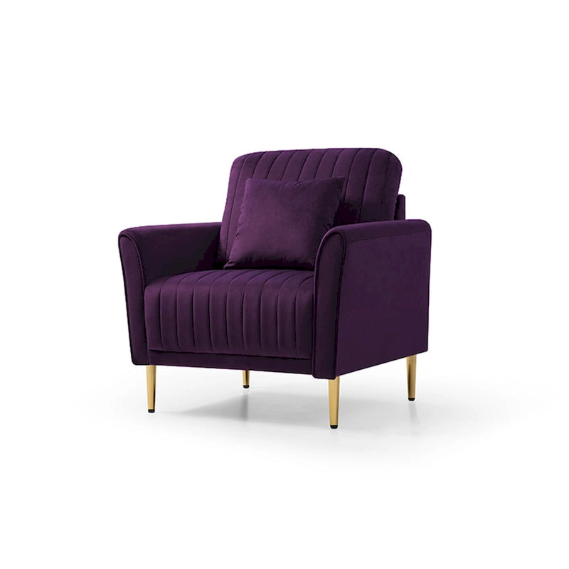 Fauteuil d'appoint en velours pour salon