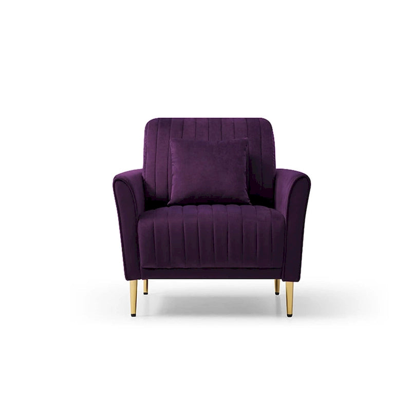 Fauteuil d'appoint en velours pour salon