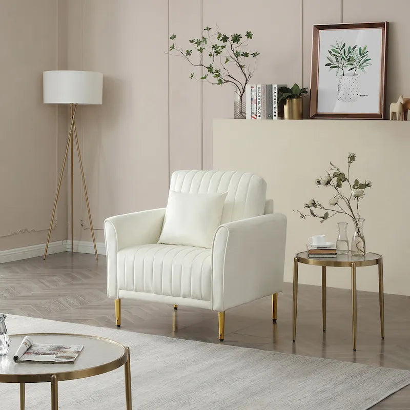 Fauteuil d'appoint en velours pour salon