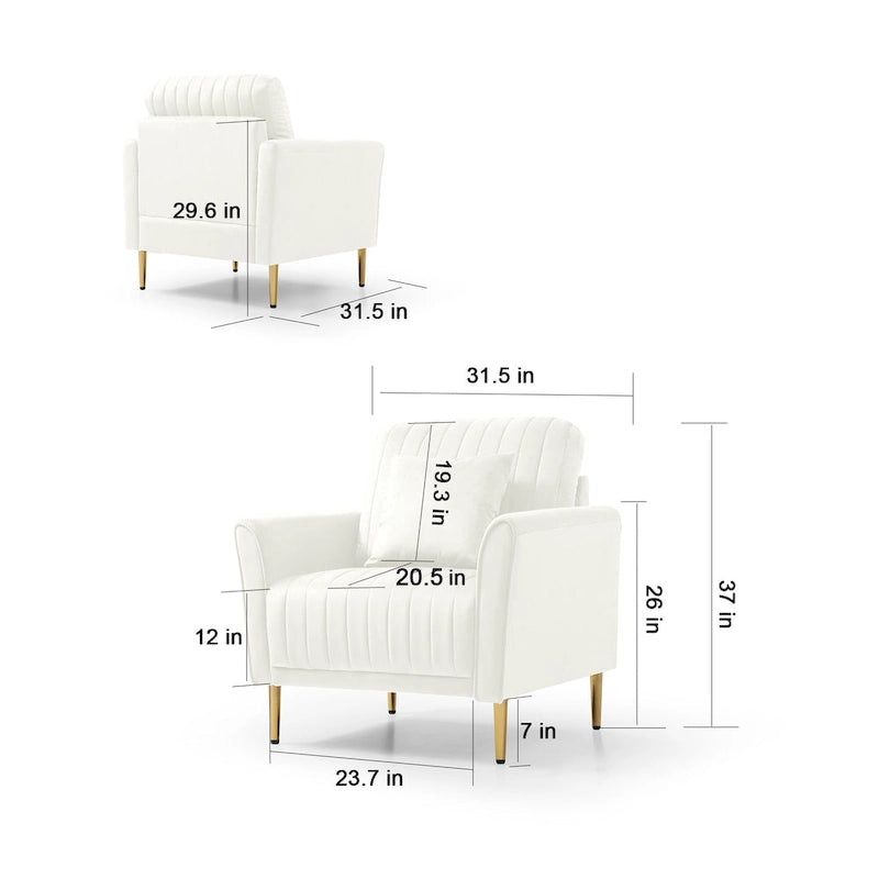 Fauteuil d'appoint en velours pour salon