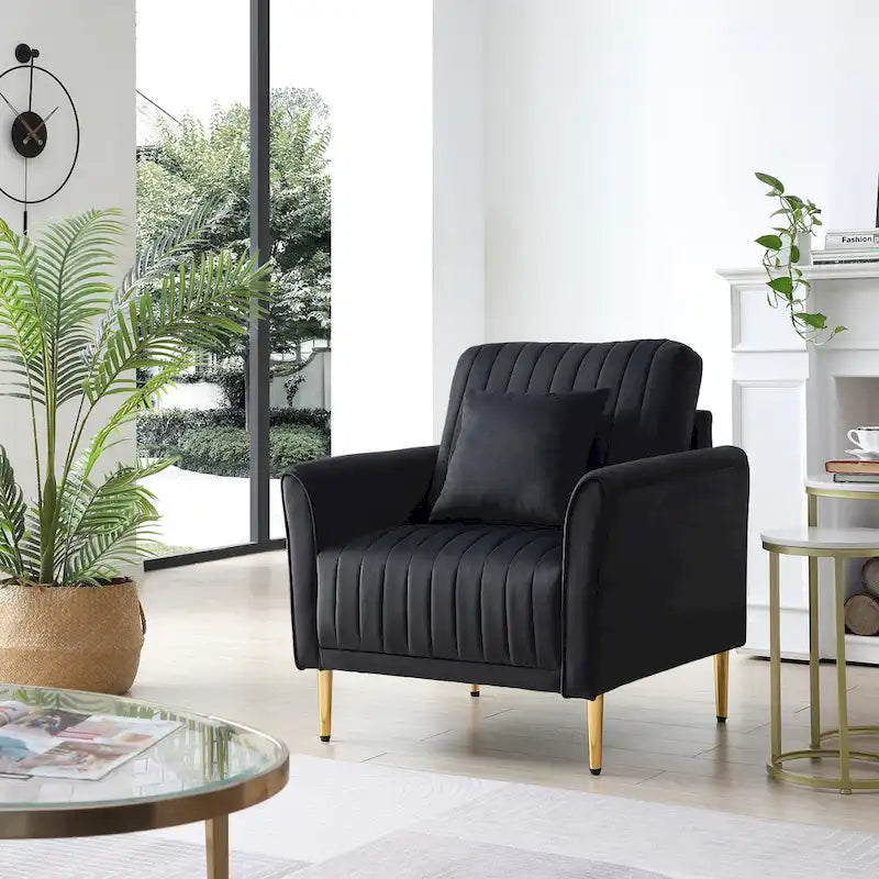 Fauteuil d'appoint en velours pour salon
