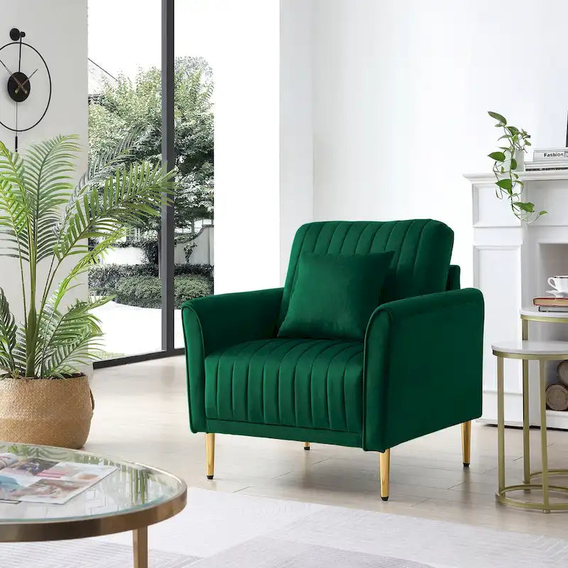 Fauteuil d'appoint en velours pour salon