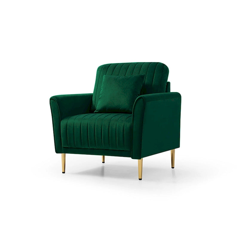 Fauteuil d'appoint en velours pour salon