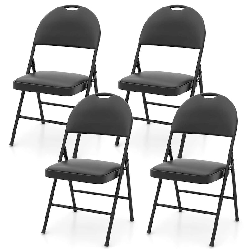 Chaise de réception pliante rembourrée à cadre métallique