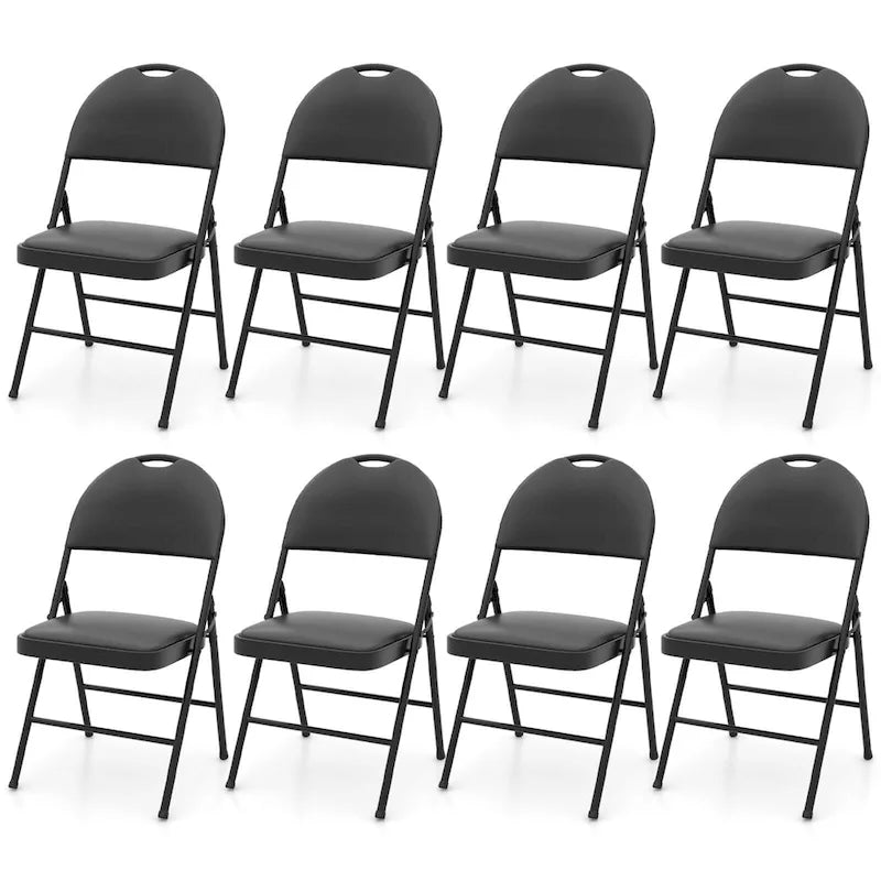 Chaise de réception pliante rembourrée à cadre métallique
