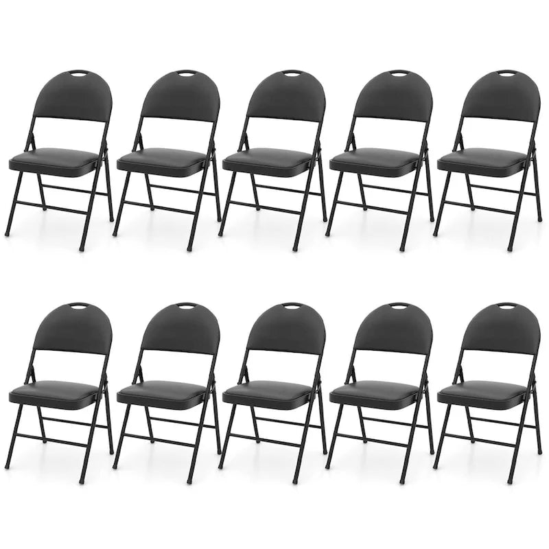 Chaise de réception pliante rembourrée à cadre métallique