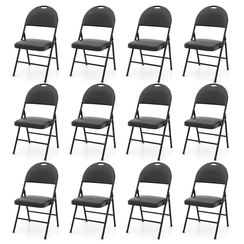 Chaise de réception pliante rembourrée à cadre métallique