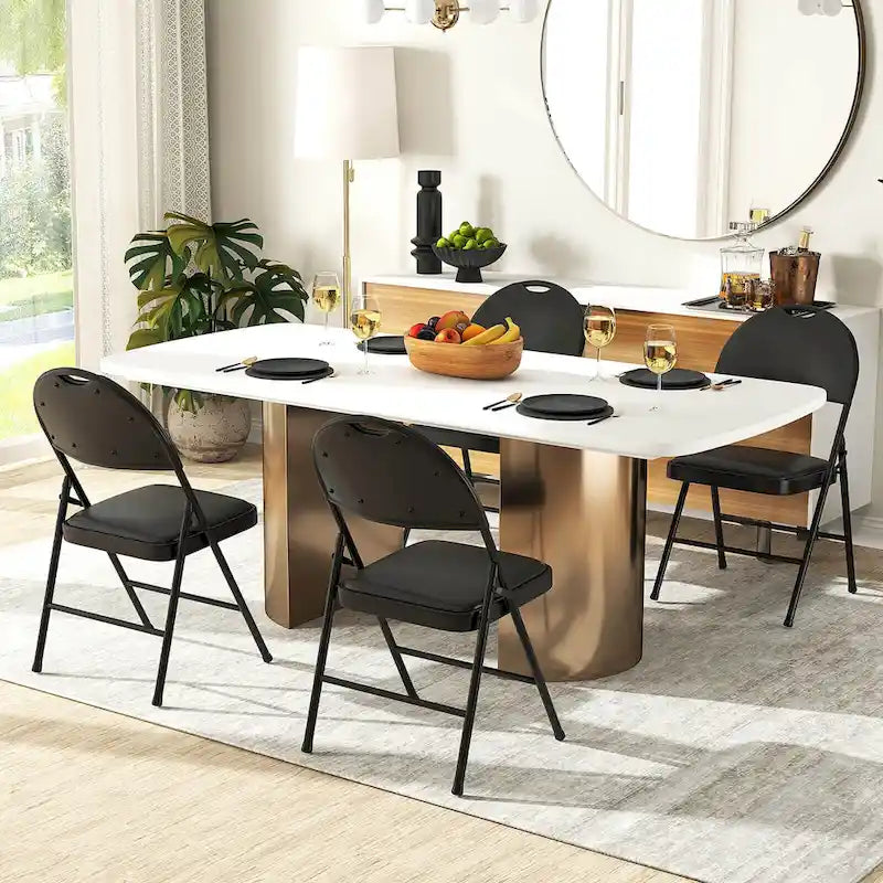 Chaise de réception pliante rembourrée à cadre métallique