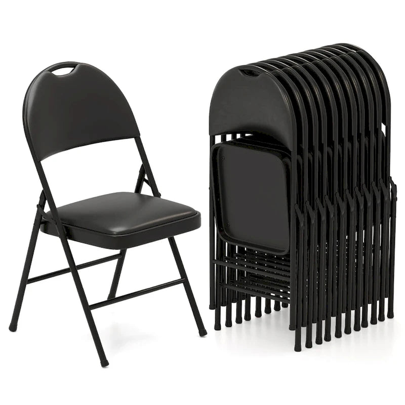 Chaise de réception pliante rembourrée à cadre métallique