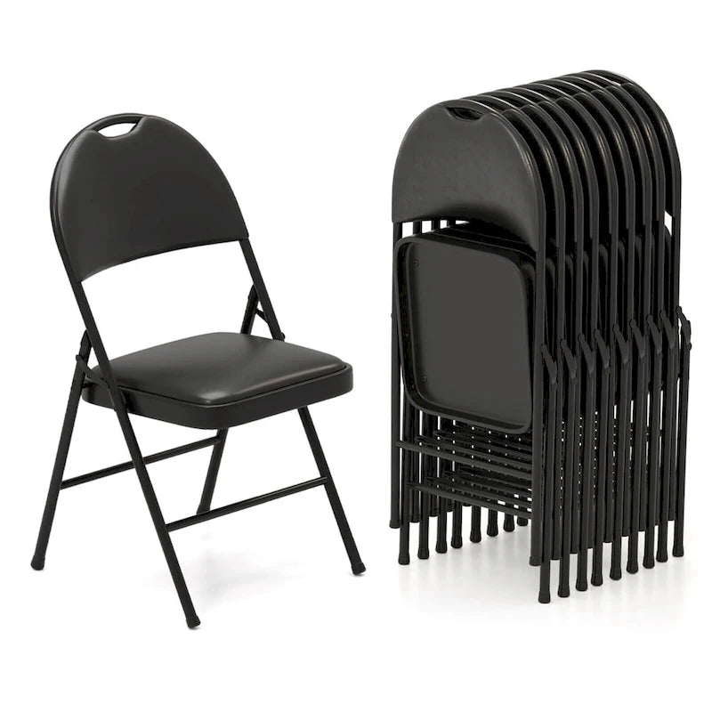 Chaise de réception pliante rembourrée à cadre métallique