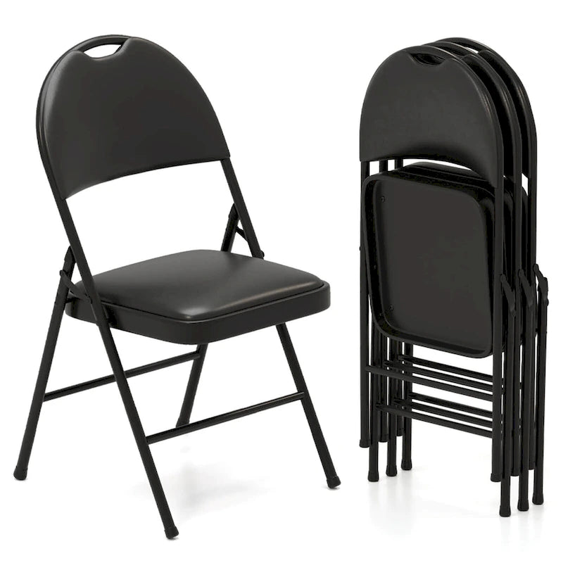 Chaise de réception pliante rembourrée à cadre métallique