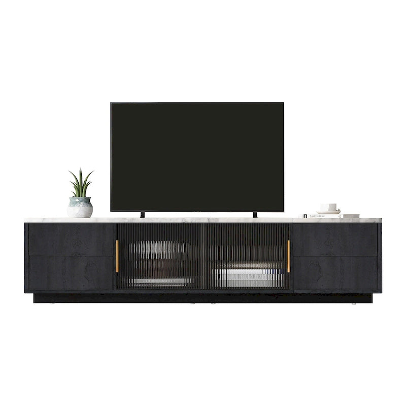 Meuble TV avec porte vitrée