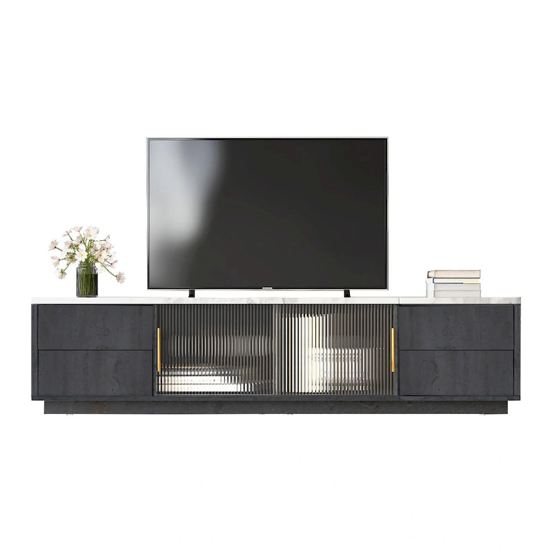 Meuble TV avec porte vitrée