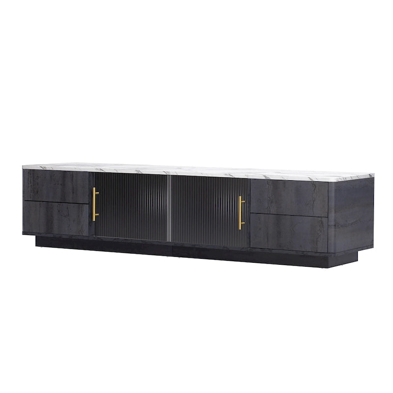 Meuble TV avec porte vitrée