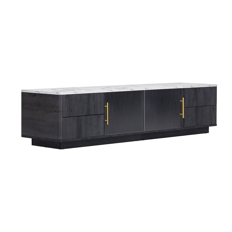 Meuble TV avec porte vitrée