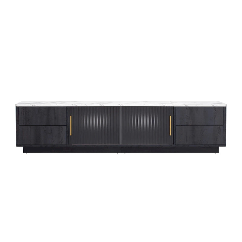 Meuble TV avec porte vitrée