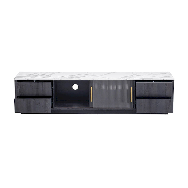 Meuble TV avec porte vitrée