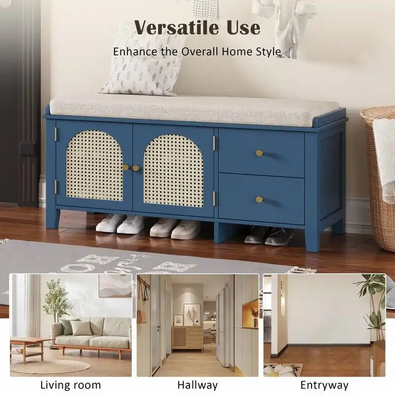 Banc d'entrée meuble à chaussures rétro