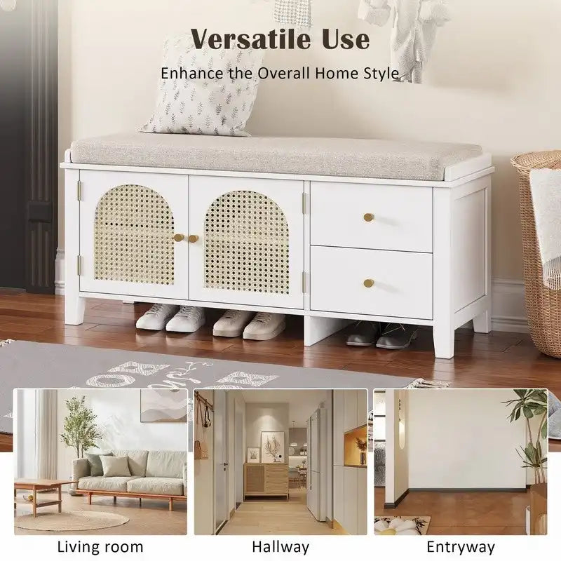 Banc d'entrée meuble à chaussures rétro