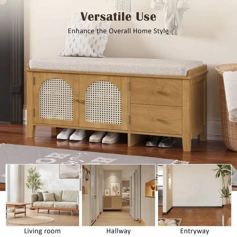 Banc d'entrée meuble à chaussures rétro