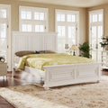 Lit plateforme en pin de style traditionnel blanc