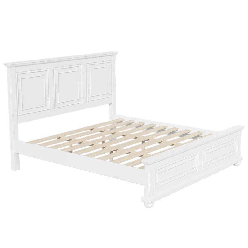 Lit plateforme en pin de style traditionnel blanc