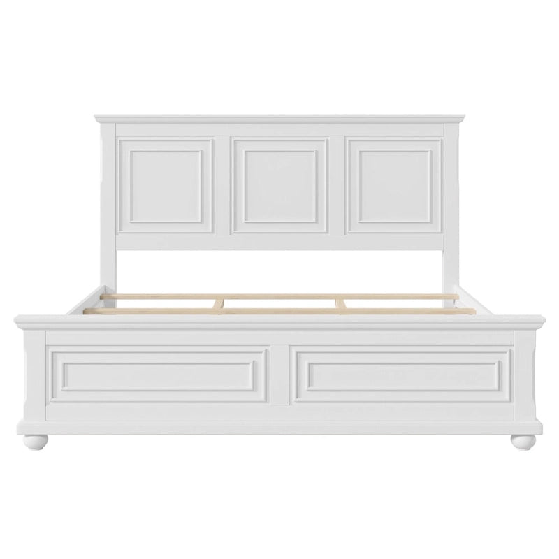 Lit plateforme en pin de style traditionnel blanc