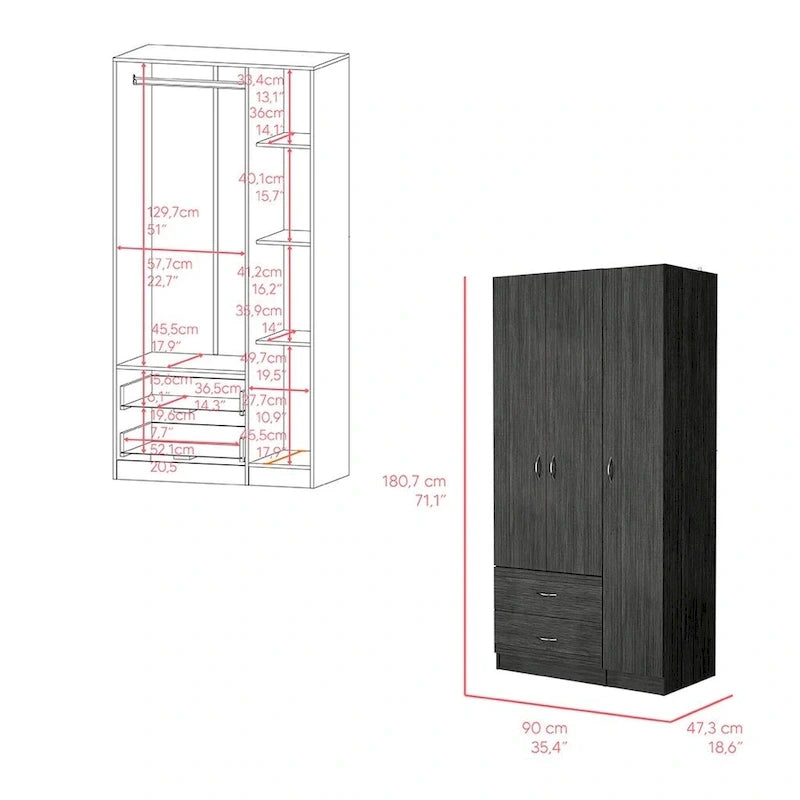 Armoire moderne à trois portes