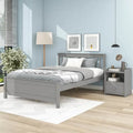 Lit plateforme en pin gris grand format