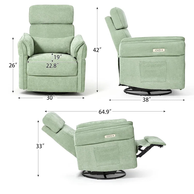 Fauteuil berçant/inclinable électrique pivotant