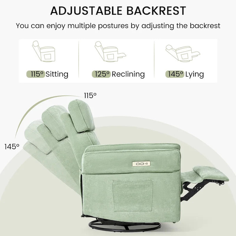 Fauteuil berçant/inclinable électrique pivotant