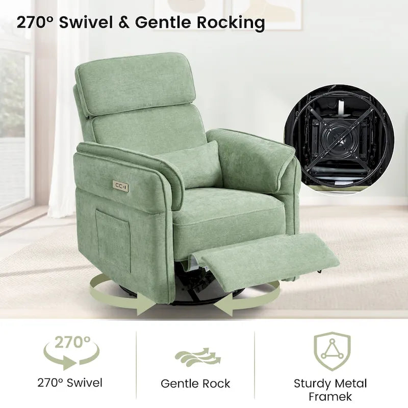 Fauteuil berçant/inclinable électrique pivotant