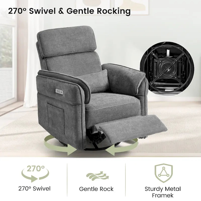 Fauteuil berçant/inclinable électrique pivotant