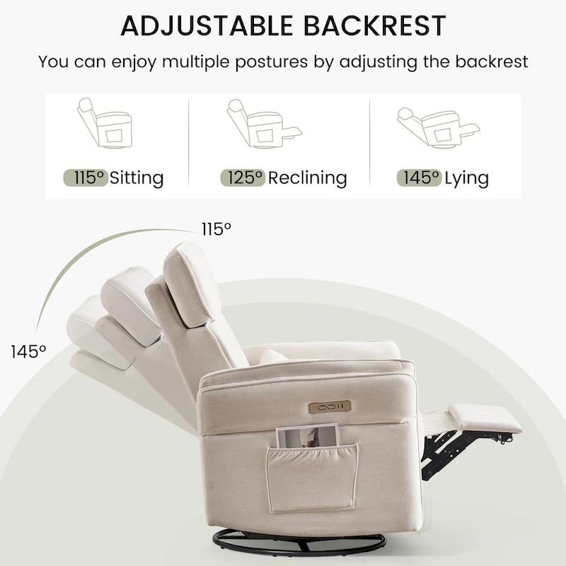 Fauteuil berçant/inclinable électrique pivotant