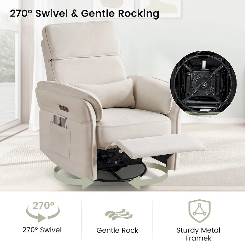 Fauteuil berçant/inclinable électrique pivotant