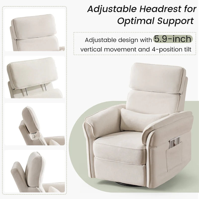 Fauteuil berçant/inclinable électrique pivotant