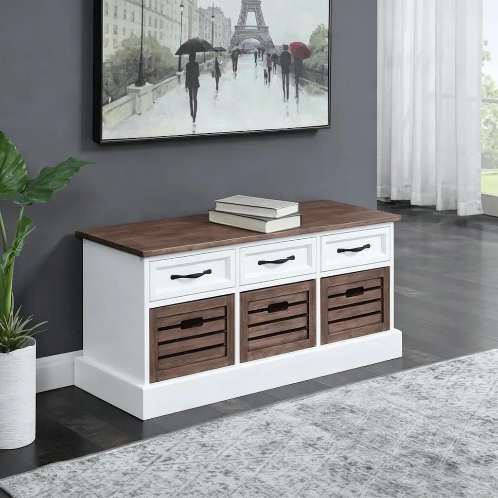 Banc de rangement 3 tiroirs