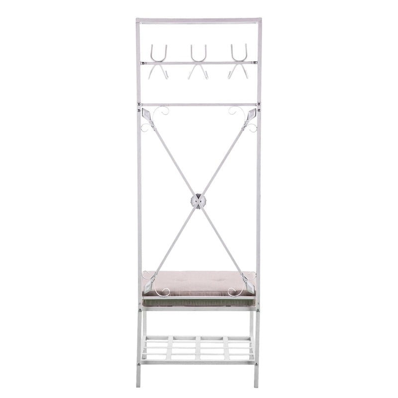 Porte-manteau d'entrée en métal blanc