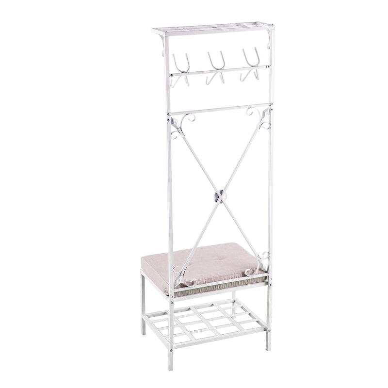 Porte-manteau d'entrée en métal blanc