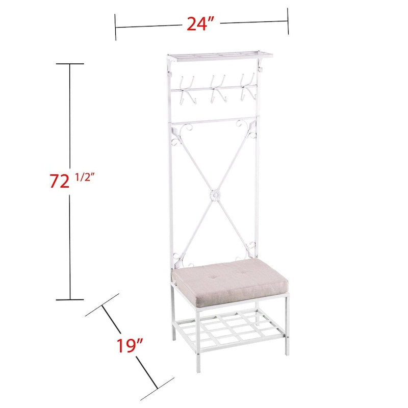 Porte-manteau d'entrée en métal blanc