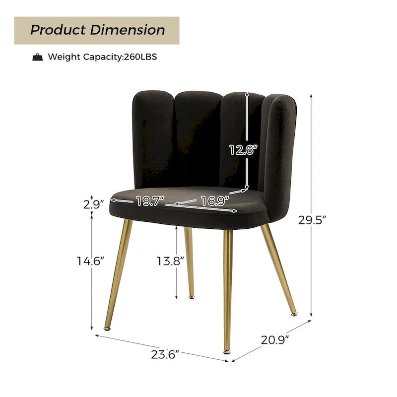 Chaise d'appoint avec dossier capitonné