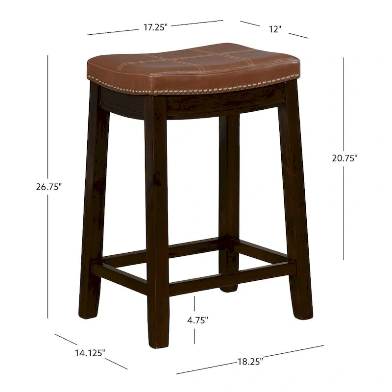 Tabourets de bar en similicuir couleur cognac